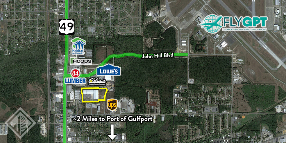 3450 Giles Rd, Gulfport, MS for lease - Aerial - Image 2 of 4