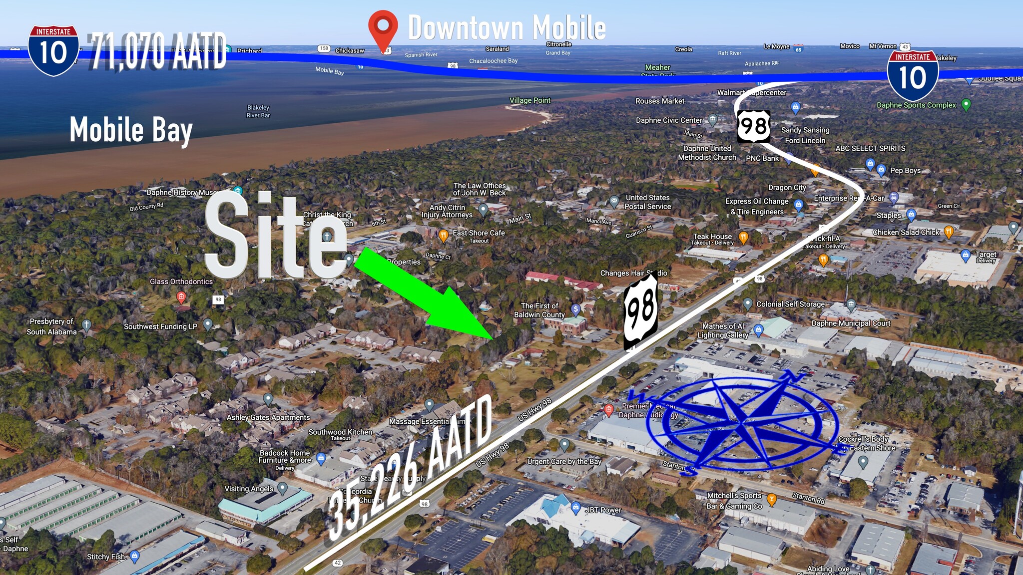 1301 US 98 Hwy, Daphne, AL for sale Aerial- Image 1 of 1