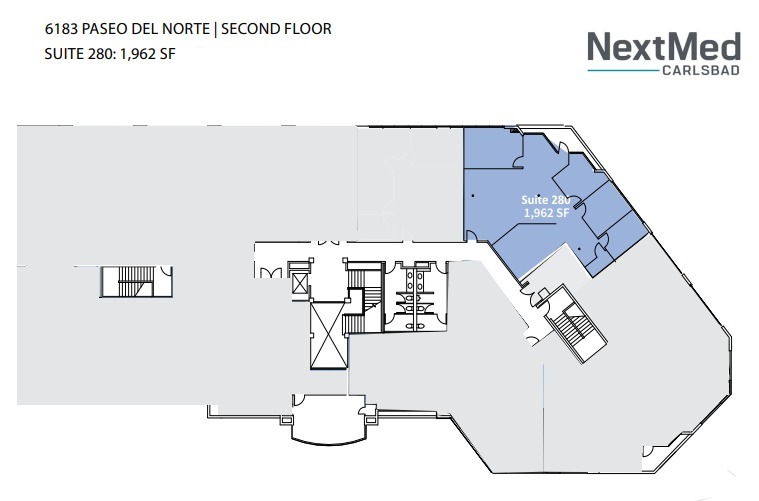 6183 Paseo del Norte, Carlsbad, CA for lease Floor Plan- Image 1 of 2