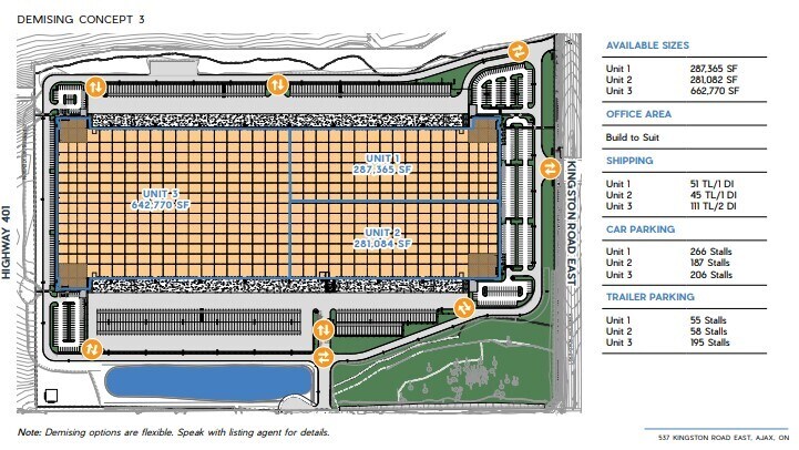 537 E Kingston Rd, Ajax, ON for lease Floor Plan- Image 1 of 3