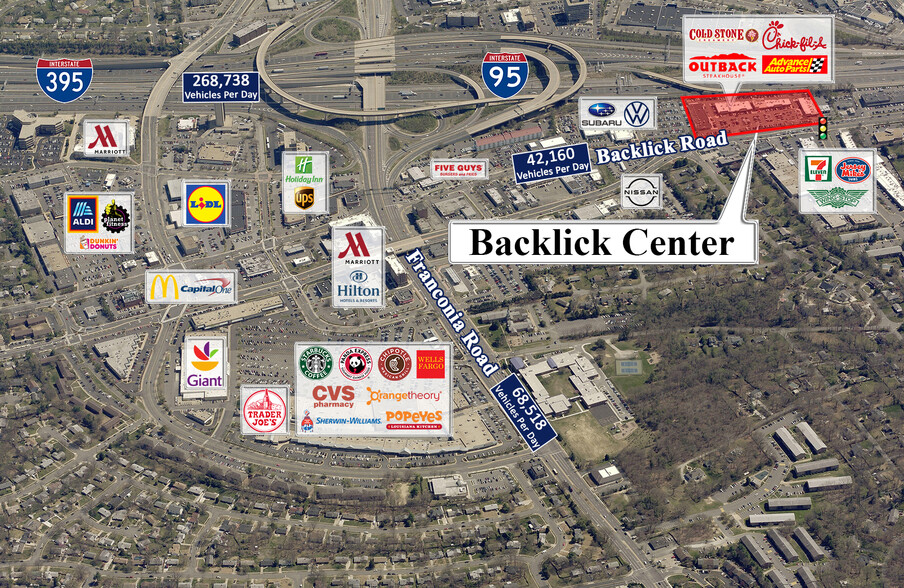 6651 Backlick Rd, Springfield, VA for lease - Aerial - Image 1 of 2