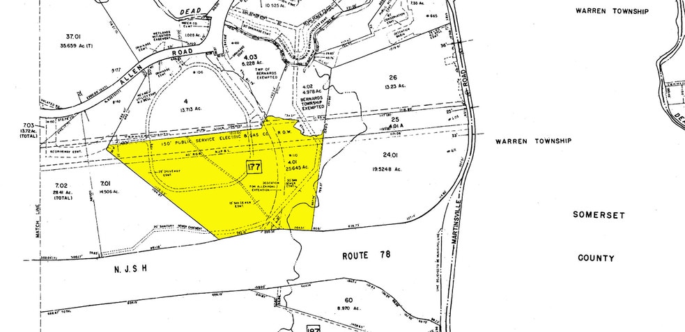 110 Allen Rd, Basking Ridge, NJ for sale - Plat Map - Image 1 of 1