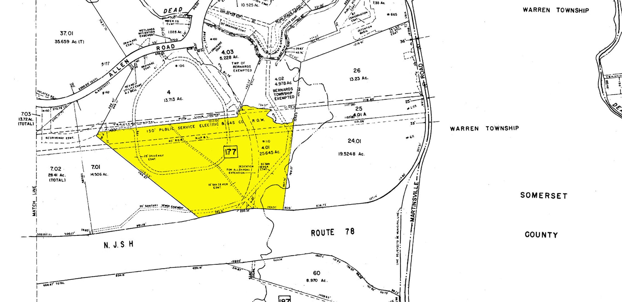 110 Allen Rd, Basking Ridge, NJ for sale Plat Map- Image 1 of 1