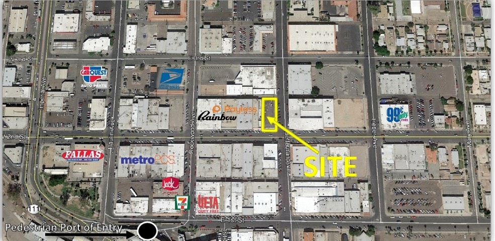 249-255 E 2nd St, Calexico, CA for lease - Aerial - Image 3 of 4