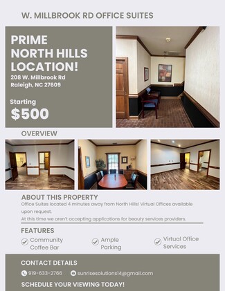 More details for 200-208 W Millbrook Rd, Raleigh, NC - Coworking for Lease