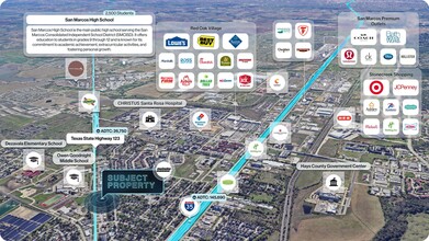 1252 N State Highway 123, San Marcos, TX - aerial  map view