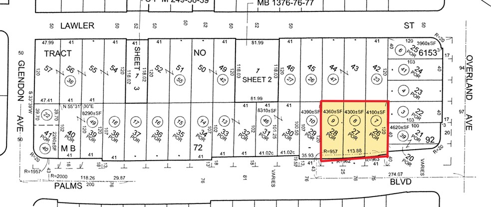 10713 Palms Blvd, Los Angeles, CA for sale - Plat Map - Image 2 of 2