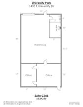 1415 E University Dr, Tempe, AZ for lease Floor Plan- Image 1 of 2