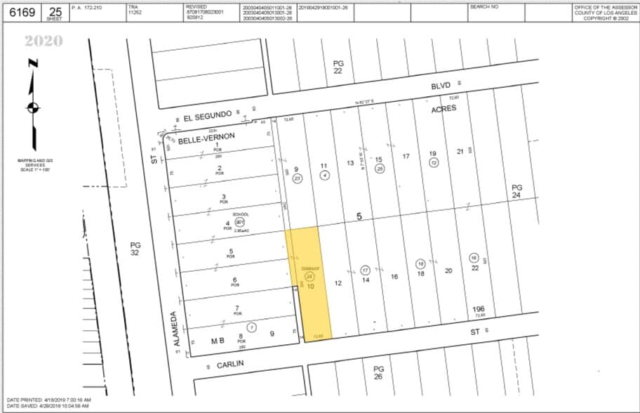 401 E Carlin Ave, Compton, CA for sale - Plat Map - Image 3 of 5