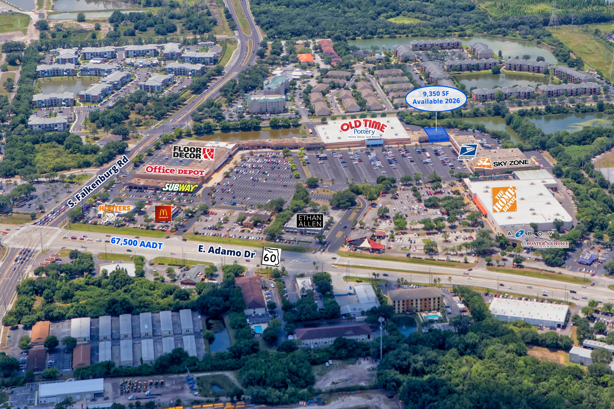 10017-10057 E Adamo Dr, Tampa, FL for lease Aerial- Image 1 of 4