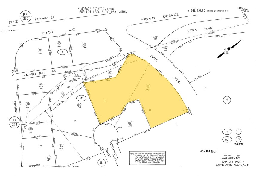 89 Davis Rd, Orinda, CA for lease - Plat Map - Image 2 of 5