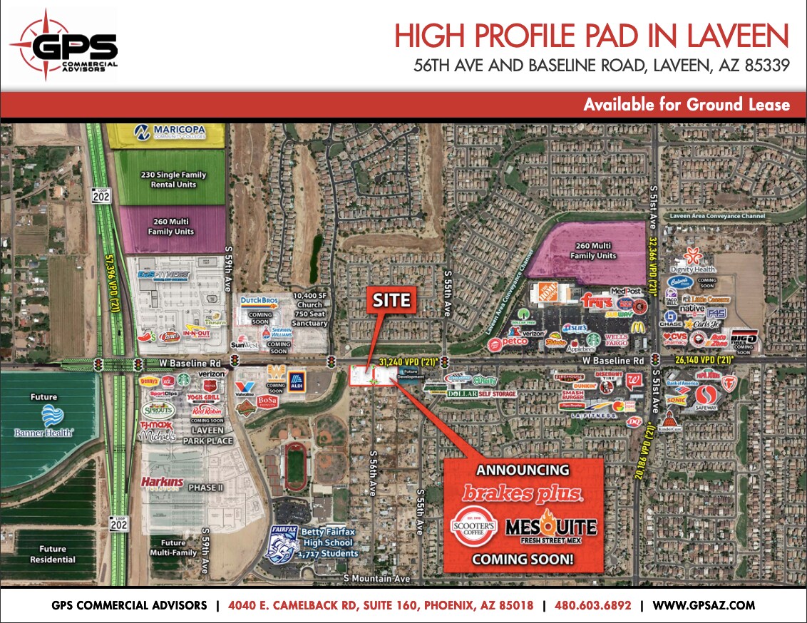 56th Ave & Baseline Rd, Laveen, AZ for sale Aerial- Image 1 of 1