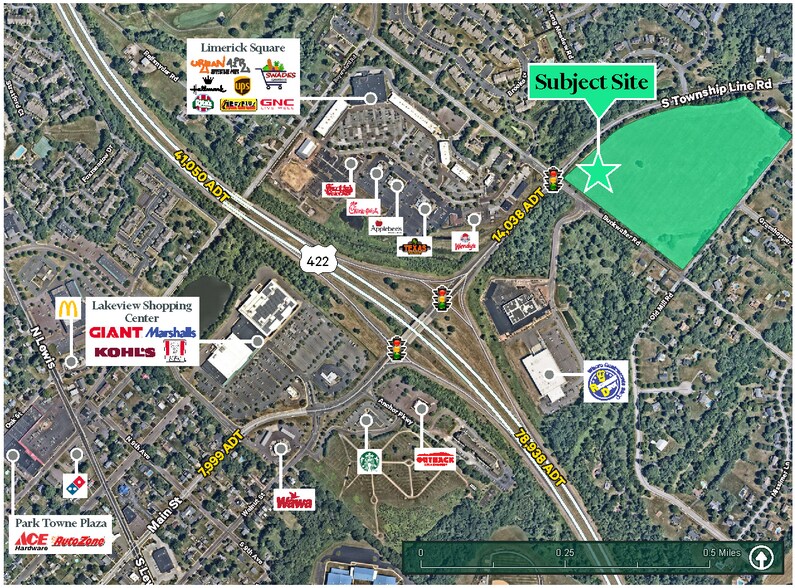 Township Line Road & Buckwalter Rd, Royersford, PA for sale - Aerial - Image 1 of 2