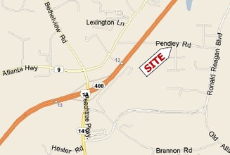 2270 Pendley Rd, Cumming, GA - Aerial map view