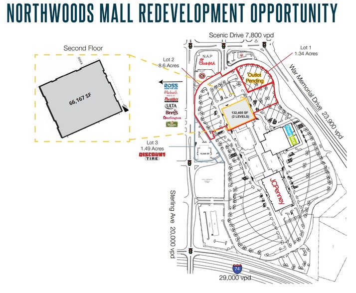 2200 W War Memorial Dr, Peoria, IL for lease - Site Plan - Image 2 of 2