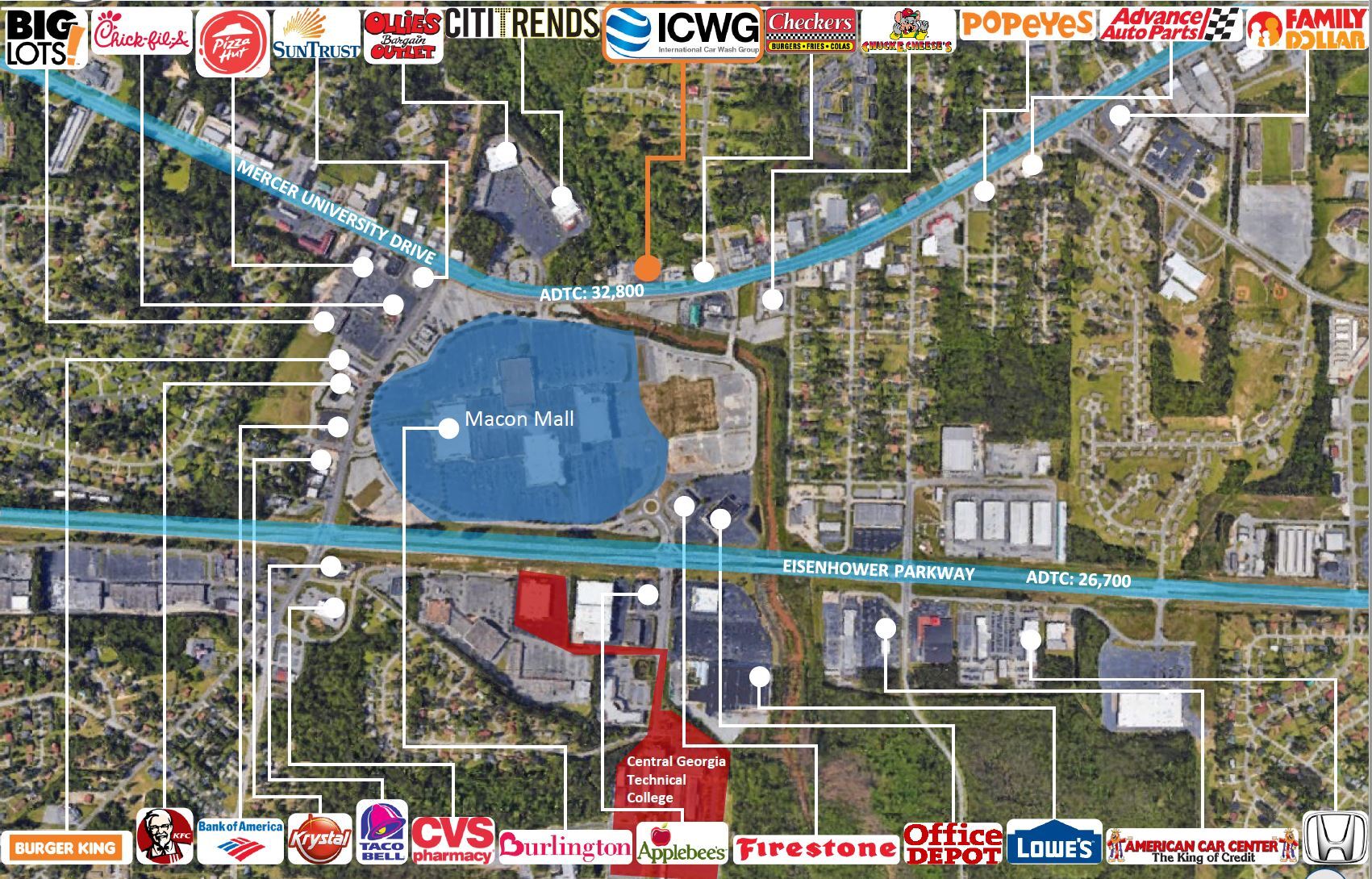 3479 Mercer University Dr, Macon-Bibb, GA for sale Aerial- Image 1 of 1