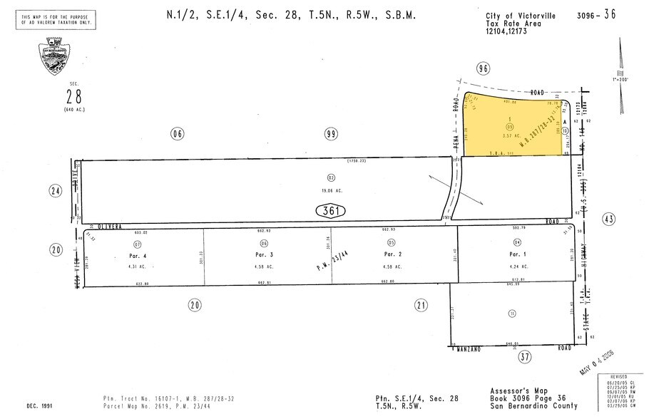 SWC of Hwy 395 & Luna Rd, Victorville, CA for sale - Plat Map - Image 2 of 5