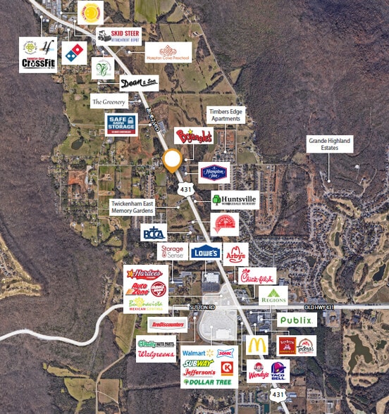 Highway 431, Hampton Cove, AL for sale - Aerial - Image 2 of 3