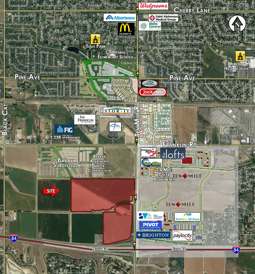 NWC Ten Mile & I-84, Meridian, ID for sale Aerial- Image 1 of 1