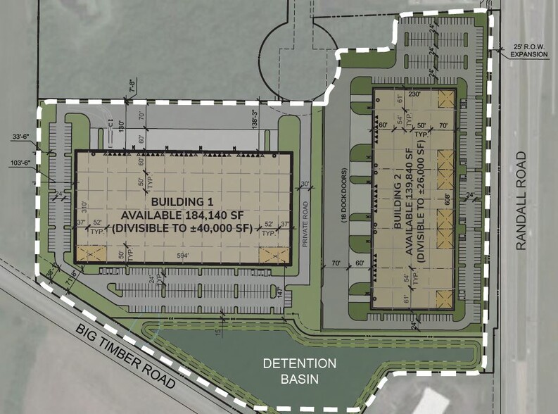 1490 Randall Rd, Elgin, IL for lease - Site Plan - Image 2 of 2