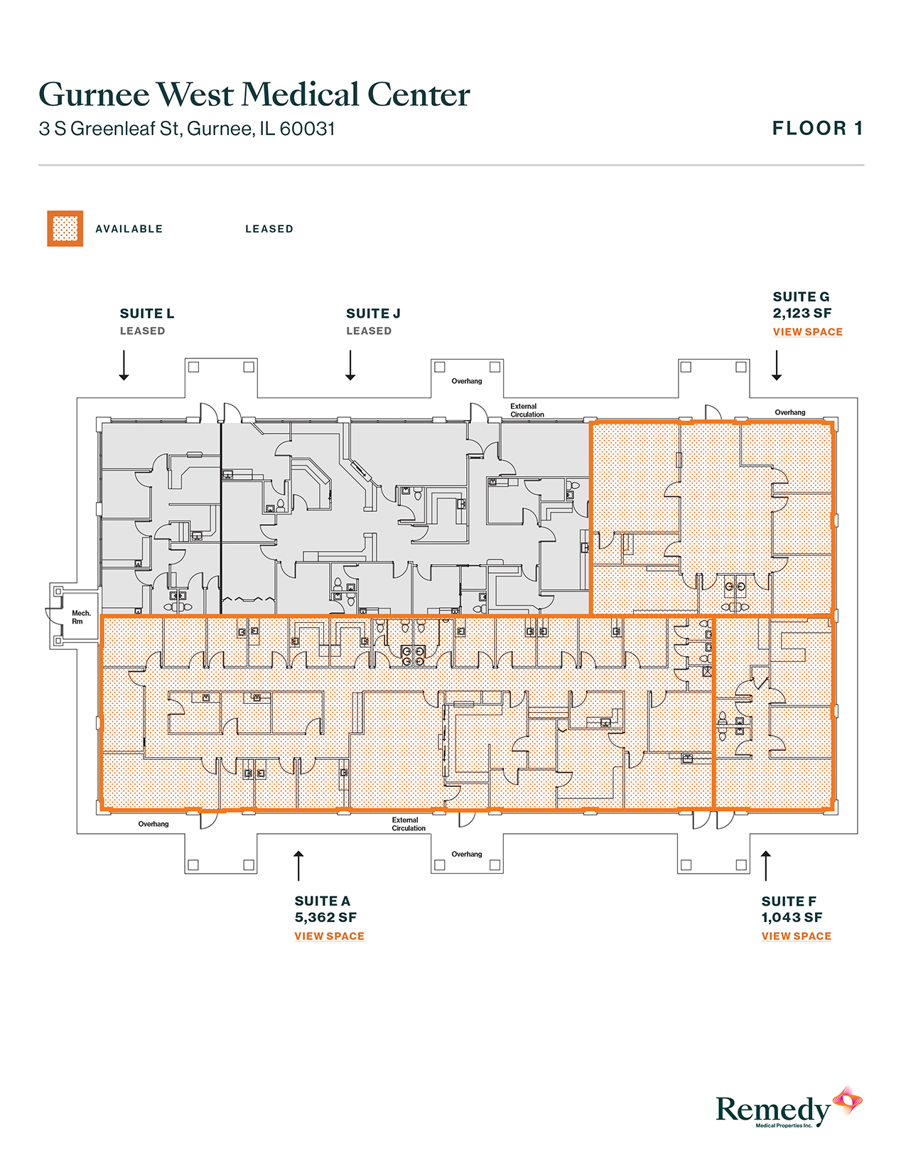 3 S Greenleaf Ave, Gurnee, IL for lease Floor Plan- Image 1 of 2