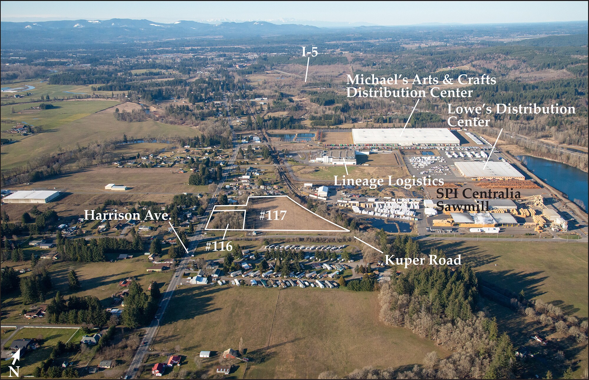 3408 Harrison Ave, Centralia, WA for sale Aerial- Image 1 of 1