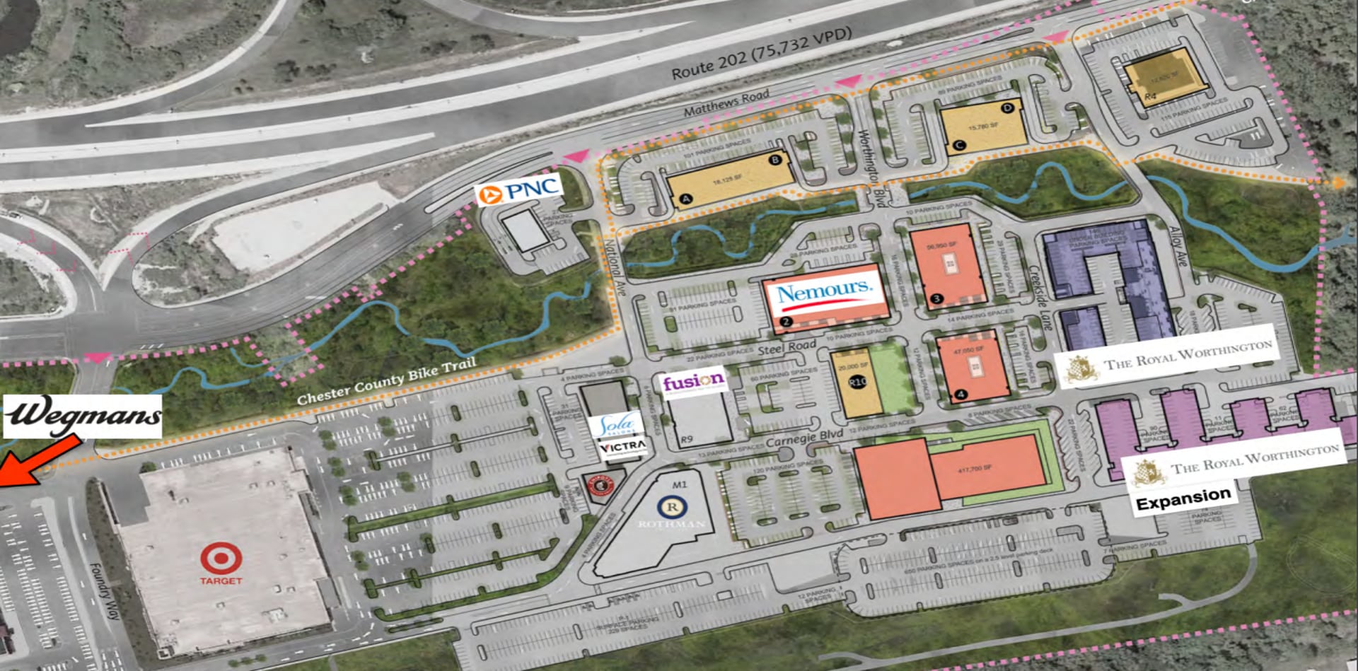 455 Carnegie Blvd, Malvern, PA for lease Aerial- Image 1 of 3