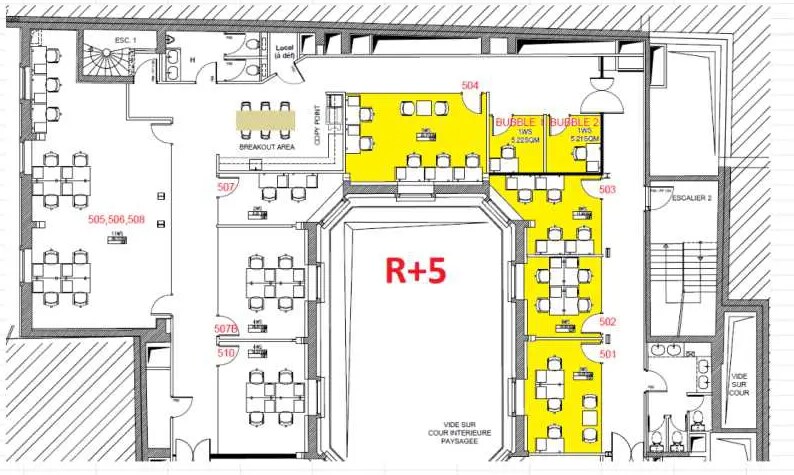 Coworking Space in Paris for lease Floor Plan- Image 1 of 1