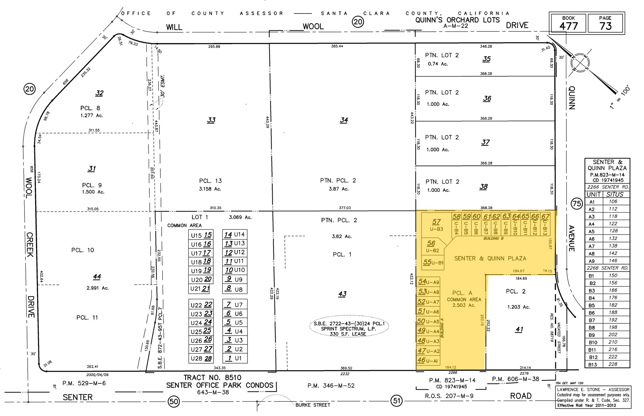 2268 Senter Rd, San Jose, CA for sale Plat Map- Image 1 of 1