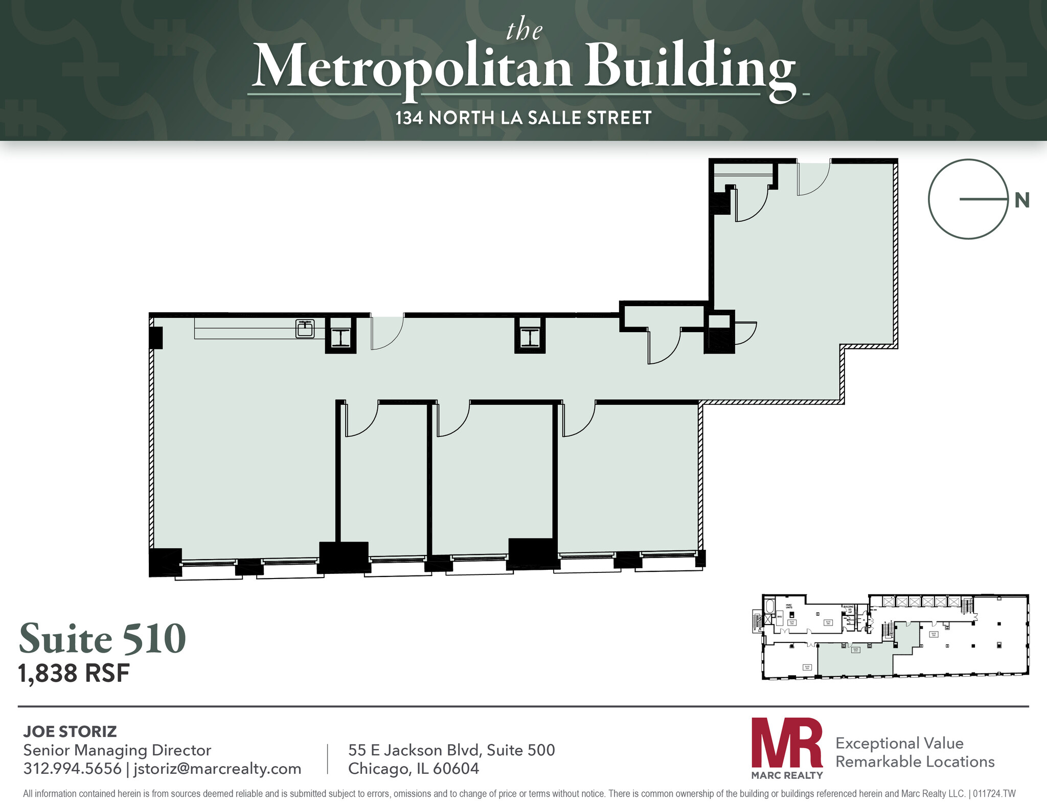 134 N LaSalle St, Chicago, IL for lease Floor Plan- Image 1 of 6