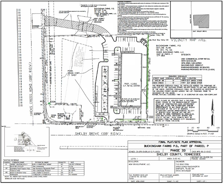 NEC Shelby Dr. at Hacks Cross, Memphis, TN for lease - Site Plan - Image 2 of 4