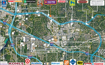 5402 W Market St, Greensboro, NC - aerial  map view