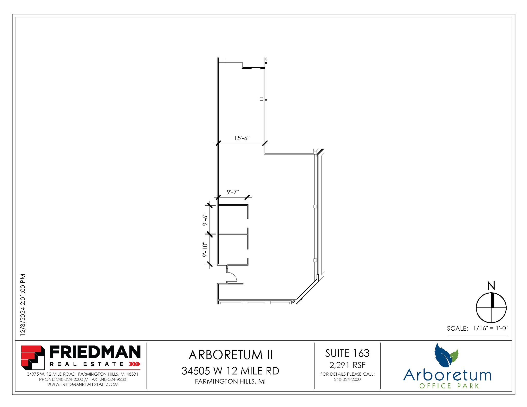 34505 W 12 Mile Rd, Farmington Hills, MI for lease Floor Plan- Image 1 of 2