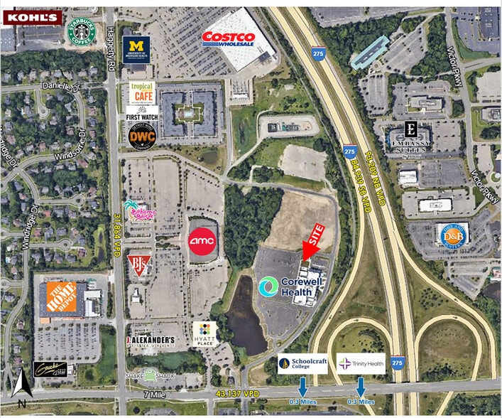 39000 W Seven Mile Rd, Livonia, MI for lease - Aerial - Image 3 of 14