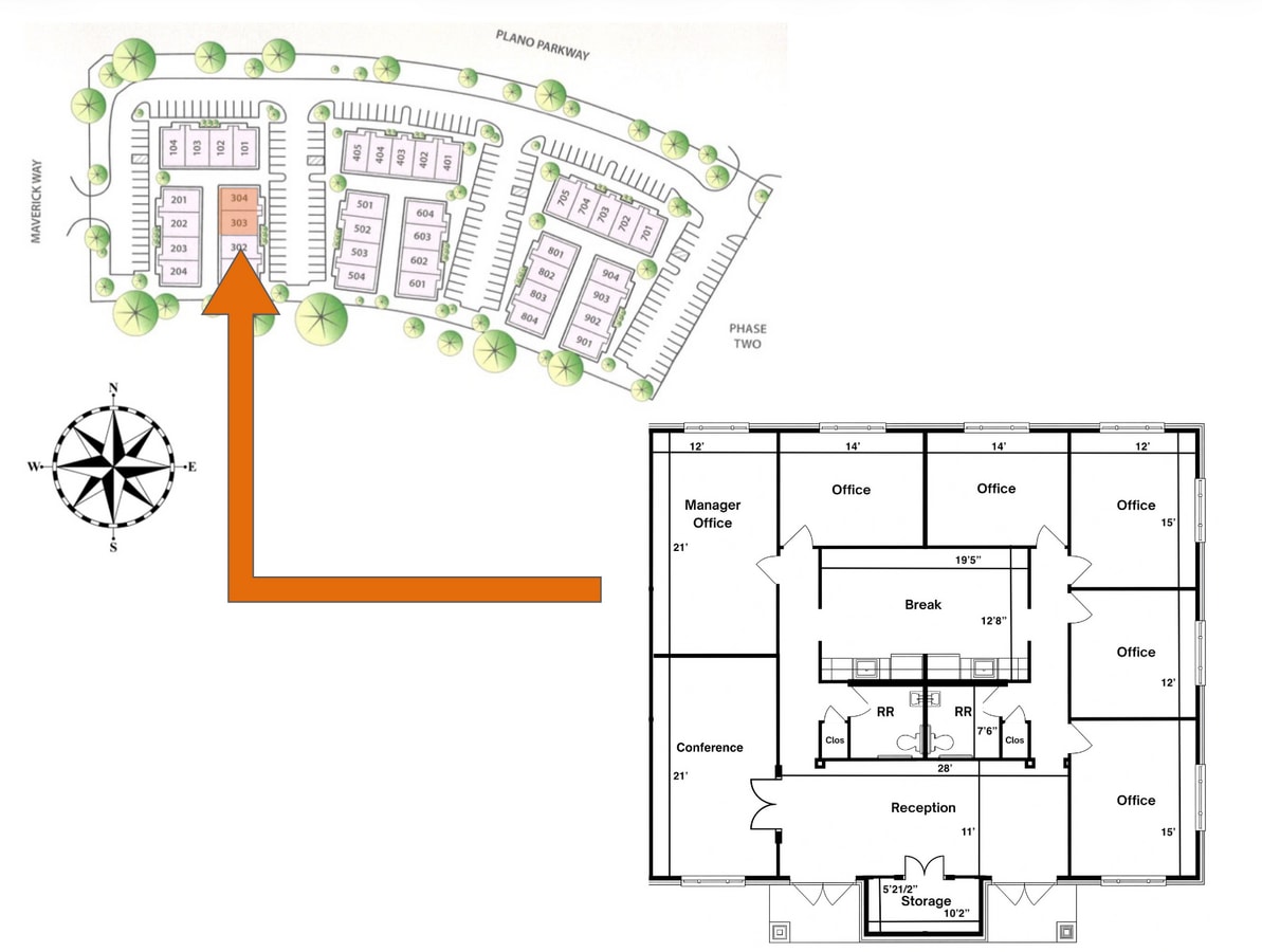 4425 Plano Pky, Carrollton, TX 75010 - Unit 303 & 304 - - Floor Plan - Image 1 of 7
