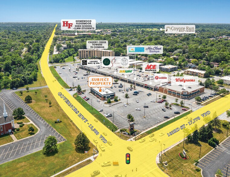 18322-18328 Governors Hwy, Homewood, IL for sale - Aerial - Image 2 of 6