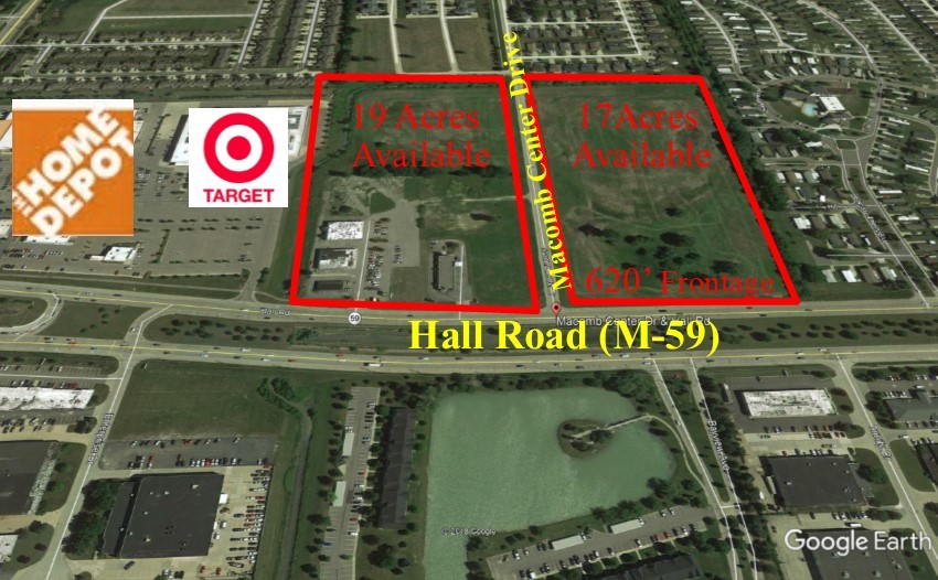 M-59 Hall Rd, Macomb Township, MI for sale Aerial- Image 1 of 2