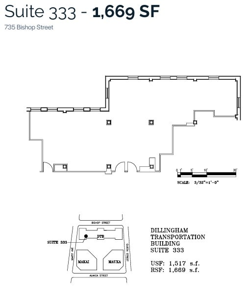 733 Bishop St, Honolulu, HI for lease Floor Plan- Image 1 of 1