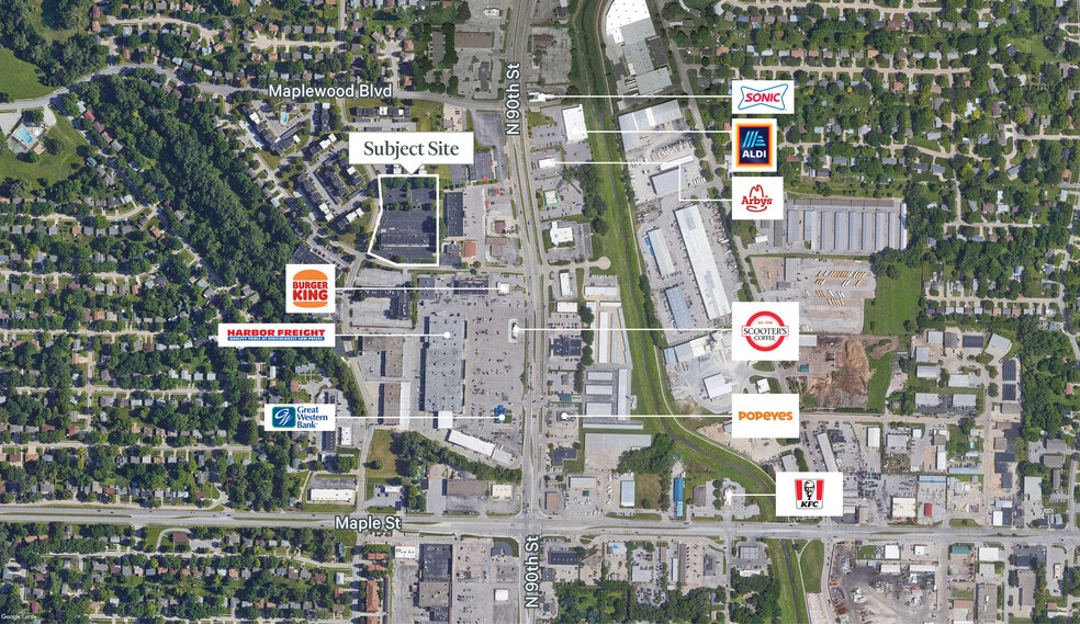 9218 Bedford Ave, Omaha, NE for sale - Aerial - Image 2 of 9