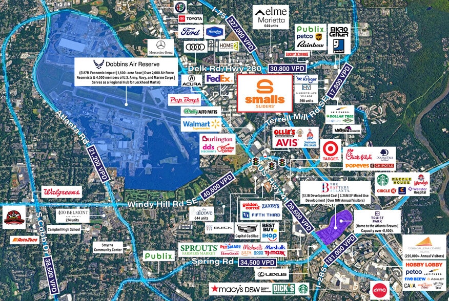 2355 Windy Hill Rd SE, Marietta, GA for sale - Aerial - Image 2 of 7