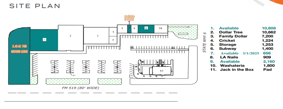 Hwy 6, Hitchcock, TX for lease Site Plan- Image 1 of 1