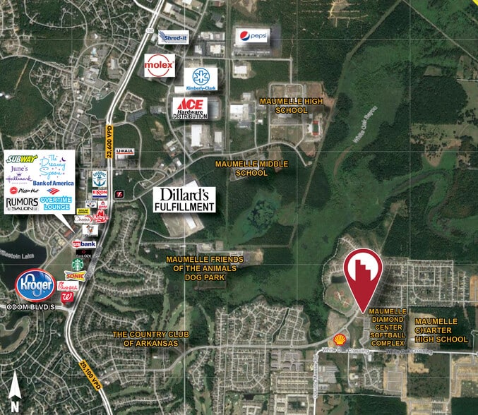 1020 Country Club, Maumelle, AR for sale - Aerial - Image 3 of 3