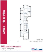 400 Applewood Cres, Vaughan, ON for lease Floor Plan- Image 1 of 1