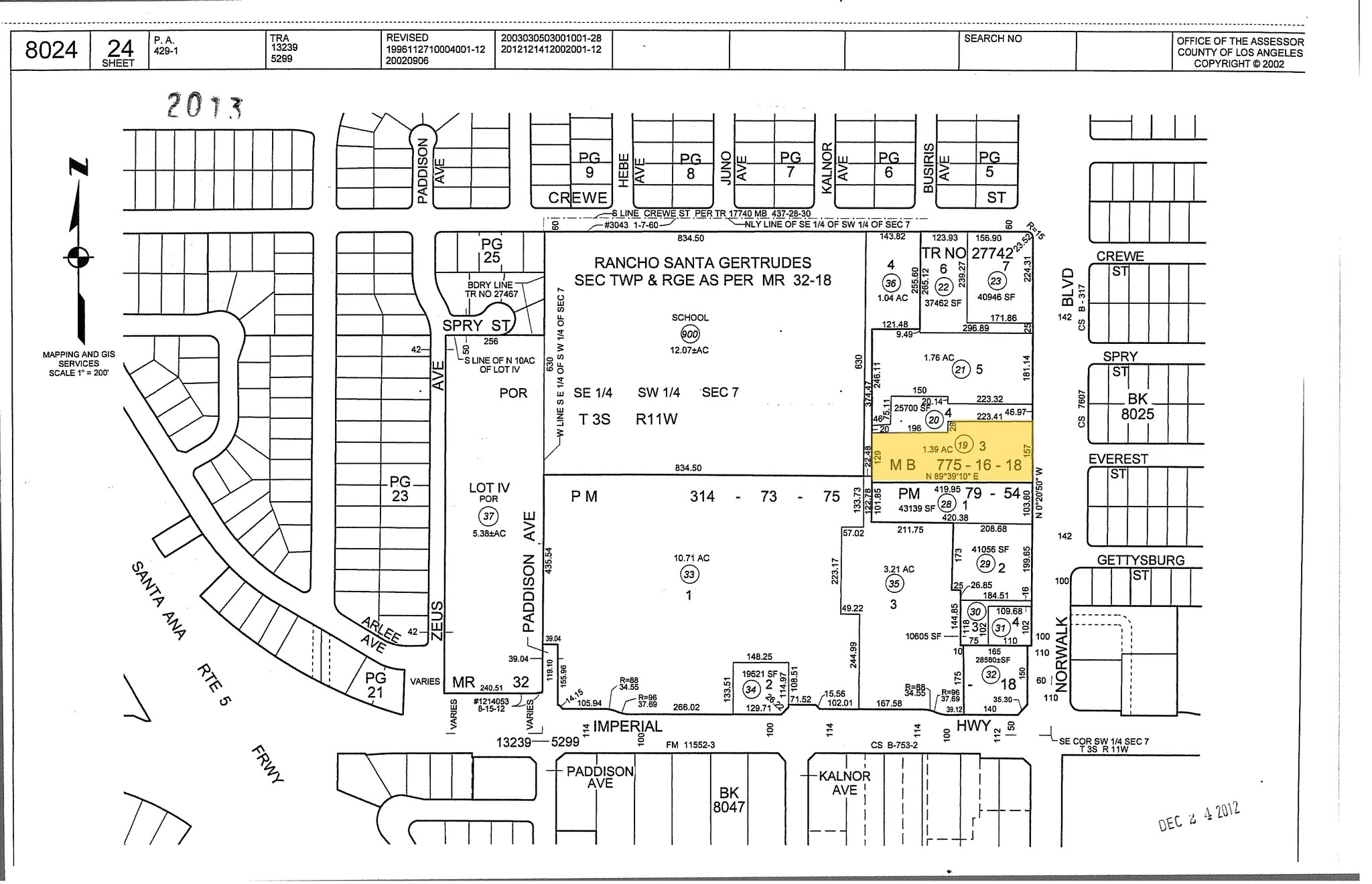 12319 Norwalk Blvd, Norwalk, CA for sale Plat Map- Image 1 of 1