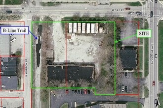 229 W 1st St, Bloomington, IN - AERIAL  map view