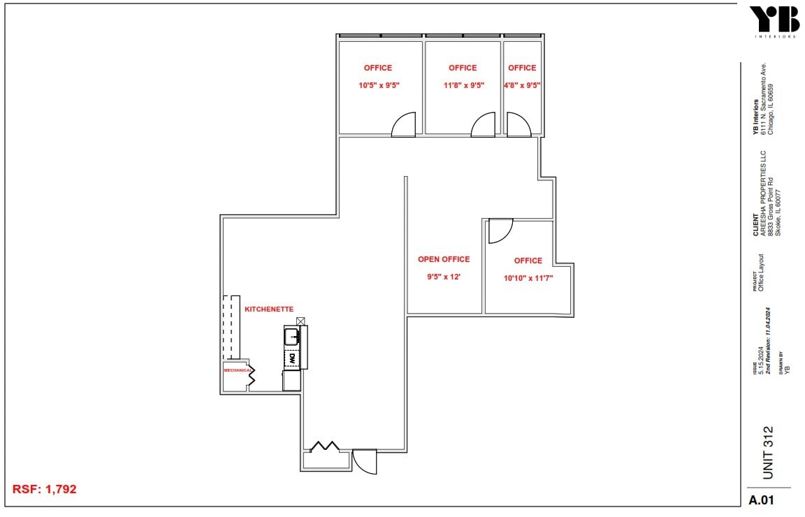 8831-8833 Gross Point Rd, Skokie, IL for lease Floor Plan- Image 1 of 1