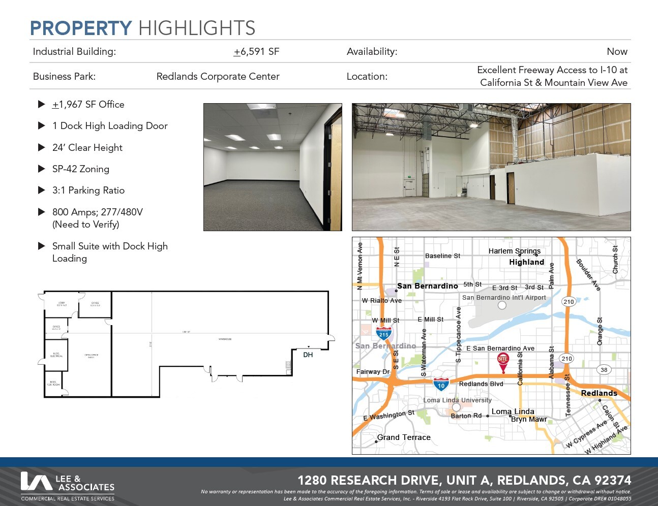 1115 Research Dr, Redlands, CA for lease Floor Plan- Image 1 of 2