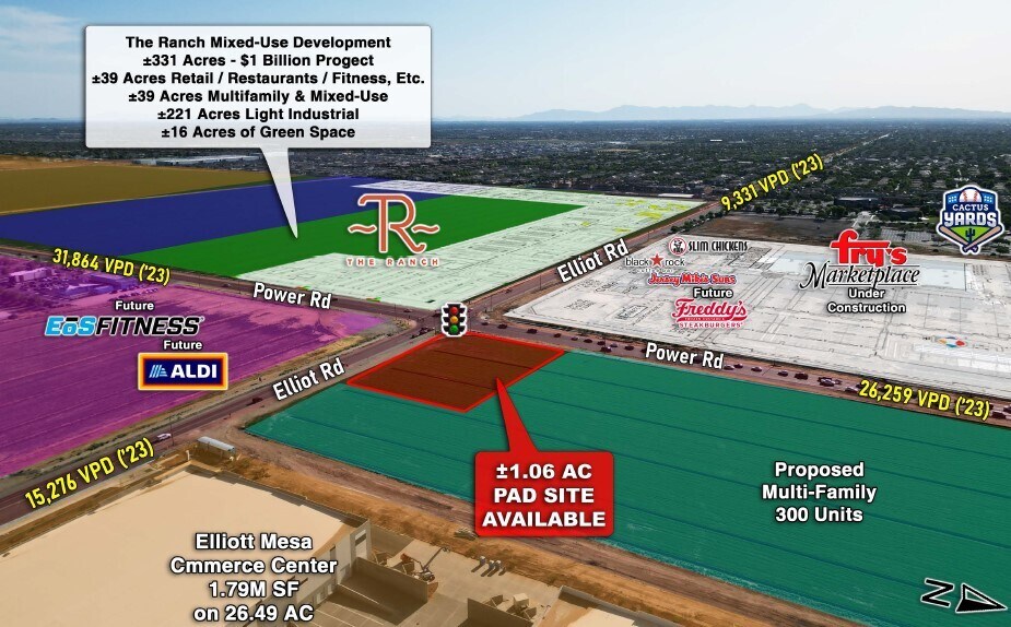Land in Mesa, AZ for lease - Aerial - Image 2 of 3