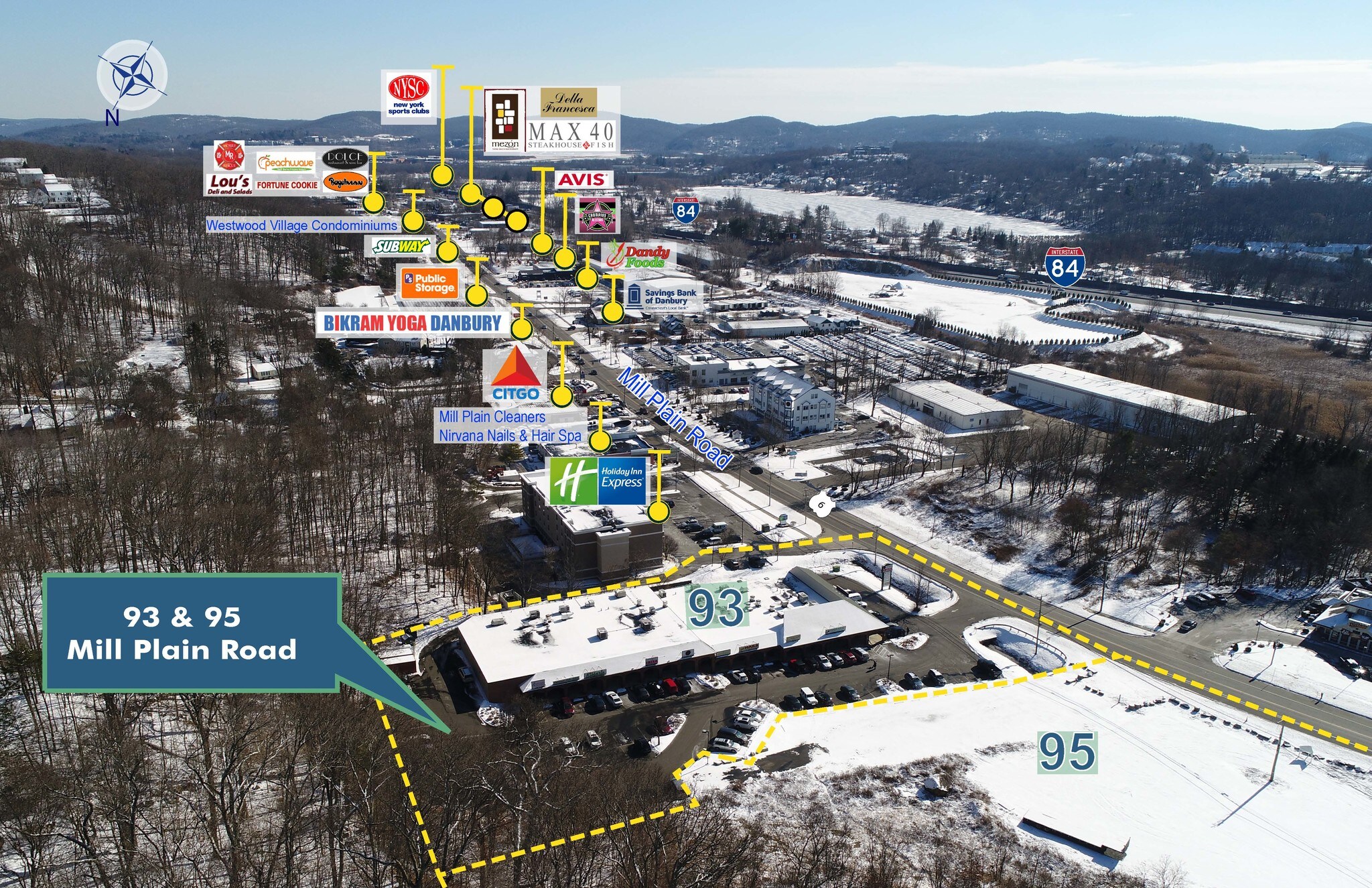 93 Mill Plain Rd, Danbury, CT for sale Aerial- Image 1 of 1