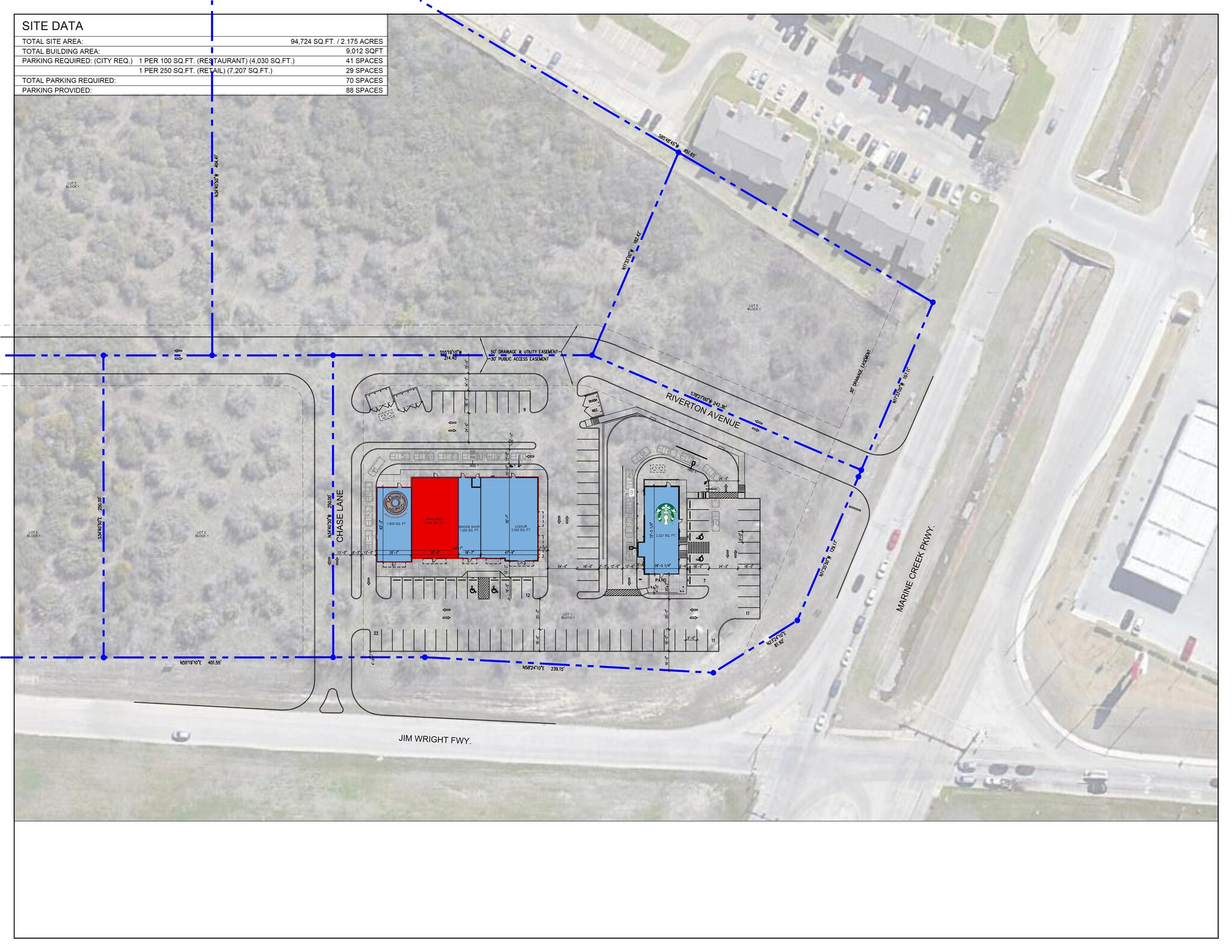 SEC Marine Creek Parkway & I-820, Fort Worth, TX for lease Site Plan- Image 1 of 6